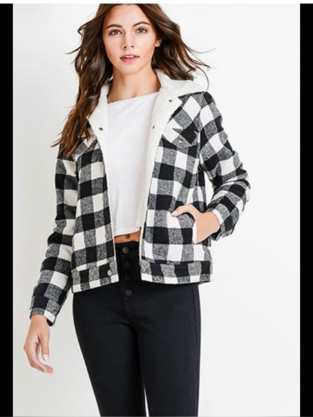 NWOT VICI Cโest Toi Buffalo Plaid Faux Sherpa Jacket ~ Medium